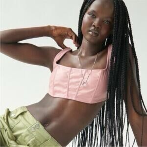 Urban Outfitters Beau Faux Leather Bralette NWT